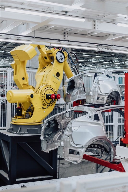 carrosseriepanelen in Tesla Fabriek Berlijn